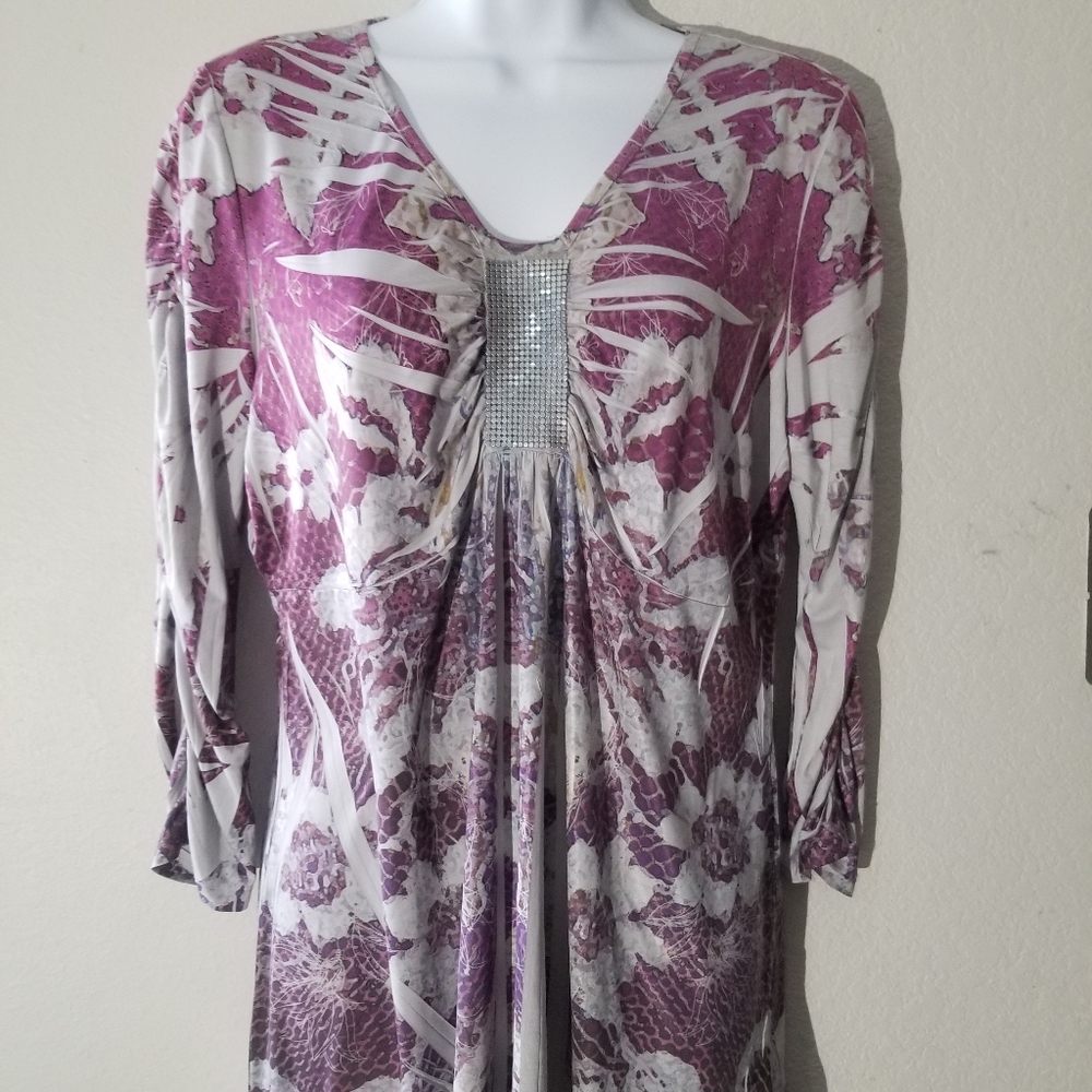 Gray/ Purple Blouse for Woman XL